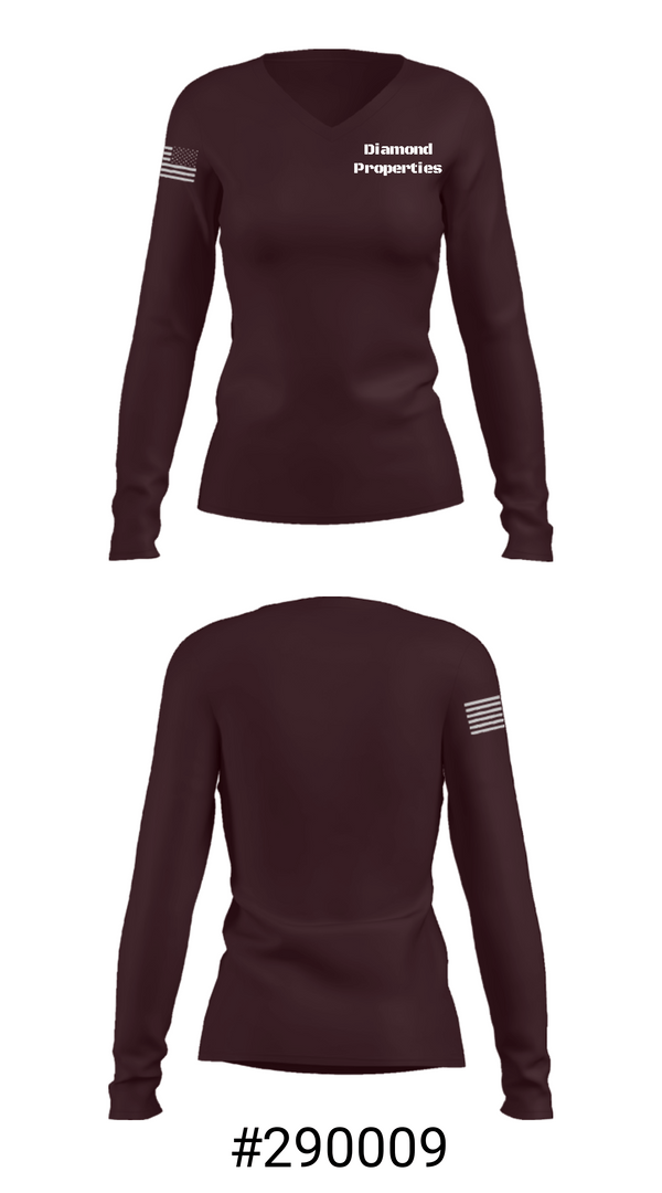 Women's Long Sleeve Vneck Shirt, Diamond Properties, Men's Basketball, Teamtime, Team time, sublimation, custom sports apparel, team uniforms, spirit wear, spiritwear, sports uniforms, custom shirts, team store, custom team store, fundraiser sports, apparel fundraiser