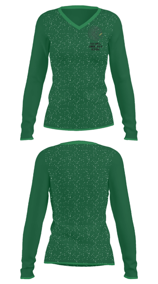 Women's Long Sleeve Vneck Shirt, Satanta Junior High School, Spirit Store, Teamtime, Team time, sublimation, custom sports apparel, team uniforms, spirit wear, spiritwear, sports uniforms, custom shirts, team store, custom team store, fundraiser sports, apparel fundraiser
