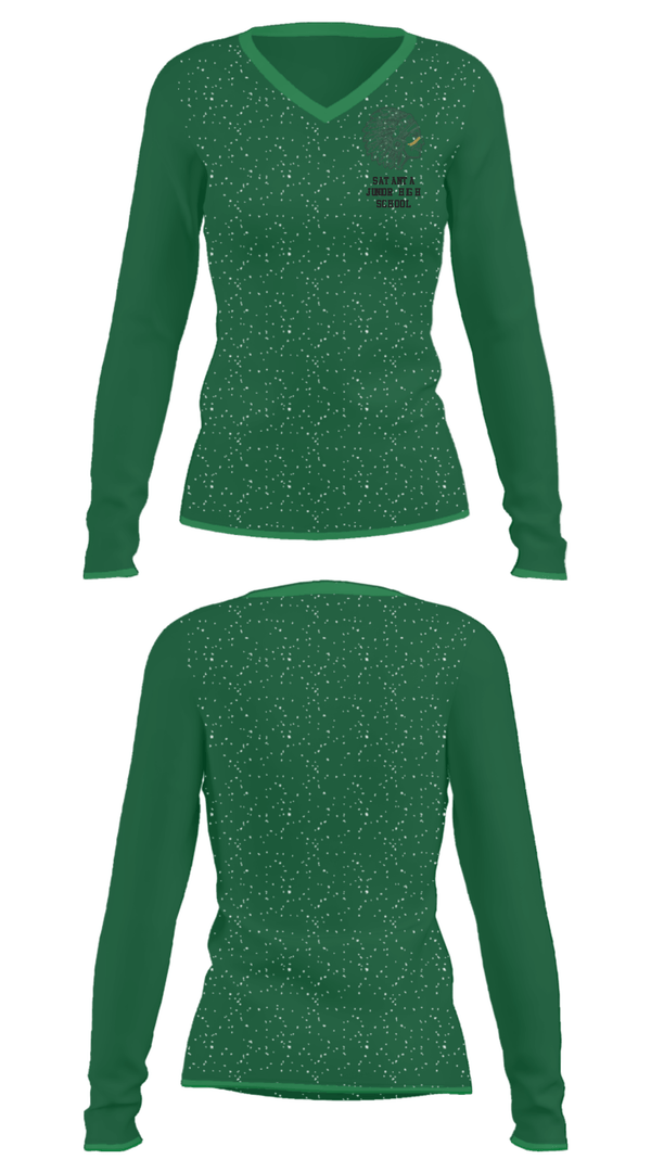Women's Long Sleeve Vneck Shirt, Satanta Junior High School, Spirit Store, Teamtime, Team time, sublimation, custom sports apparel, team uniforms, spirit wear, spiritwear, sports uniforms, custom shirts, team store, custom team store, fundraiser sports, apparel fundraiser