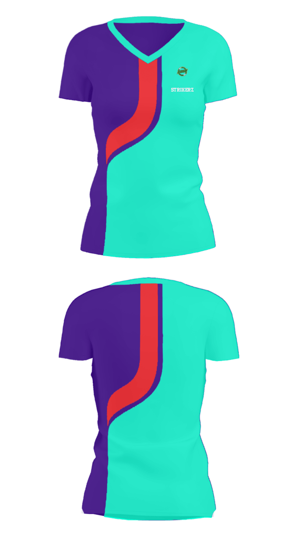 Women's Short Sleeve Vneck Shirt, STRIKERZ, E-Sports, Teamtime, Team time, sublimation, custom sports apparel, team uniforms, spirit wear, spiritwear, sports uniforms, custom shirts, team store, custom team store, fundraiser sports, apparel fundraiser
