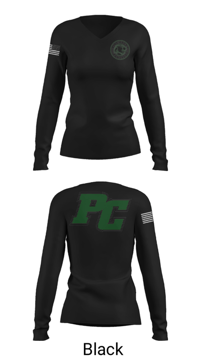 Pine Crest School (Upper School) Volleyball 95644172 Women's Long Sleeve V-neck Shirt - 35