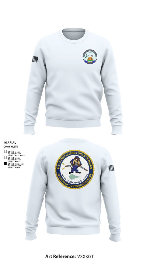 Crew Neck Sweatshirt, Marcus Island Loran Station, Coast Guard, Teamtime, Team time, sublimation, custom sports apparel, team uniforms, spirit wear, spiritwear, sports uniforms, custom shirts, team store, custom team store, fundraiser sports, apparel fundraiser