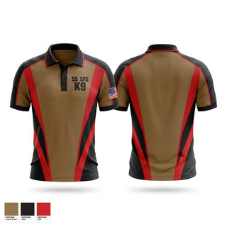 Short Sleeve Performance Polo, 55 SFS K9, Air Force, Teamtime, Team time, sublimation, custom sports apparel, team uniforms, spirit wear, spiritwear, sports uniforms, custom shirts, team store, custom team store, fundraiser sports, apparel fundraiser