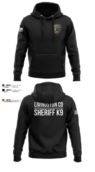 Hoodie, Livingston Co Sheriff K9, Police, Teamtime, Team time, sublimation, custom sports apparel, team uniforms, spirit wear, spiritwear, sports uniforms, custom shirts, team store, custom team store, fundraiser sports, apparel fundraiser