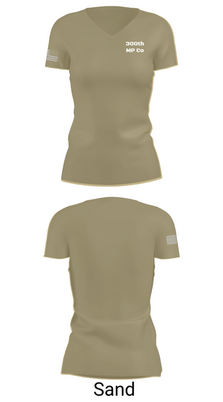 Womens Short Sleeve Vneck Shirt, 300th MP Co, , Teamtime, Team time, sublimation, custom sports apparel, team uniforms, spirit wear, spiritwear, sports uniforms, custom shirts, team store, custom team store, fundraiser sports, apparel fundraiser