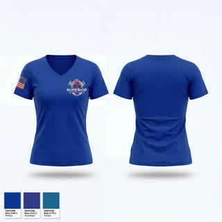 Womens Short Sleeve Vneck Shirt, Superior Event Medical and Sales LLC, EMS/EMT, Teamtime, Team time, sublimation, custom sports apparel, team uniforms, spirit wear, spiritwear, sports uniforms, custom shirts, team store, custom team store, fundraiser sports, apparel fundraiser
