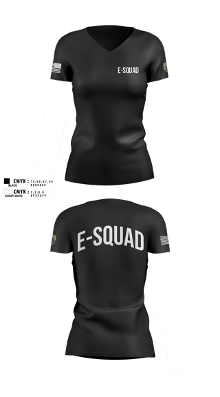 Womens Short Sleeve Vneck Shirt, E-Squad, Police, Teamtime, Team time, sublimation, custom sports apparel, team uniforms, spirit wear, spiritwear, sports uniforms, custom shirts, team store, custom team store, fundraiser sports, apparel fundraiser