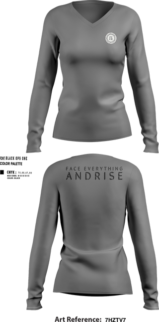 Womens Long Sleeve Vneck Shirt, FearLifestyle, , Teamtime, Team time, sublimation, custom sports apparel, team uniforms, spirit wear, spiritwear, sports uniforms, custom shirts, team store, custom team store, fundraiser sports, apparel fundraiser