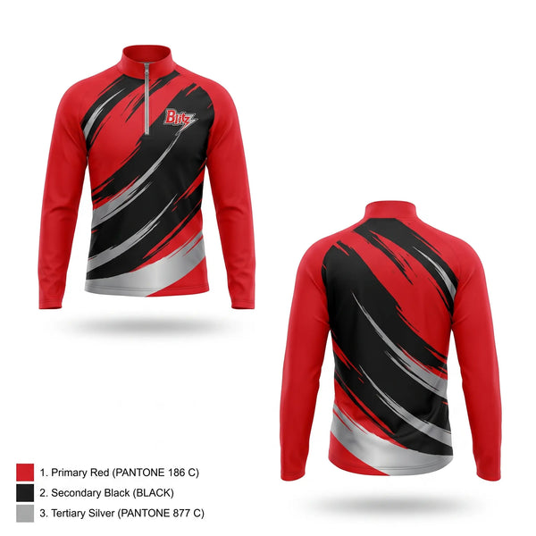 Quarter Zip Jacket, Chicago Blitz Youth Football and Cheer, , Teamtime, Team time, sublimation, custom sports apparel, team uniforms, spirit wear, spiritwear, sports uniforms, custom shirts, team store, custom team store, fundraiser sports, apparel fundraiser