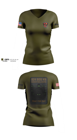 Womens Short Sleeve Vneck Shirt, 824 Base Defense Squadron, Air Force, Teamtime, Team time, sublimation, custom sports apparel, team uniforms, spirit wear, spiritwear, sports uniforms, custom shirts, team store, custom team store, fundraiser sports, apparel fundraiser