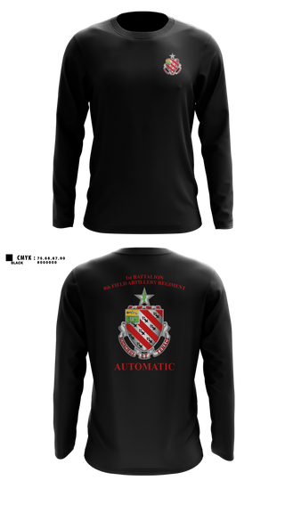 Long Sleeve Performance Shirt, 1/8 Field Artillery Regiment, Army, Teamtime, Team time, sublimation, custom sports apparel, team uniforms, spirit wear, spiritwear, sports uniforms, custom shirts, team store, custom team store, fundraiser sports, apparel fundraiser