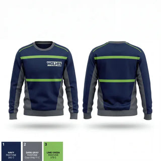 Crew Neck Sweatshirt, Wolves, Baseball, Teamtime, Team time, sublimation, custom sports apparel, team uniforms, spirit wear, spiritwear, sports uniforms, custom shirts, team store, custom team store, fundraiser sports, apparel fundraiser