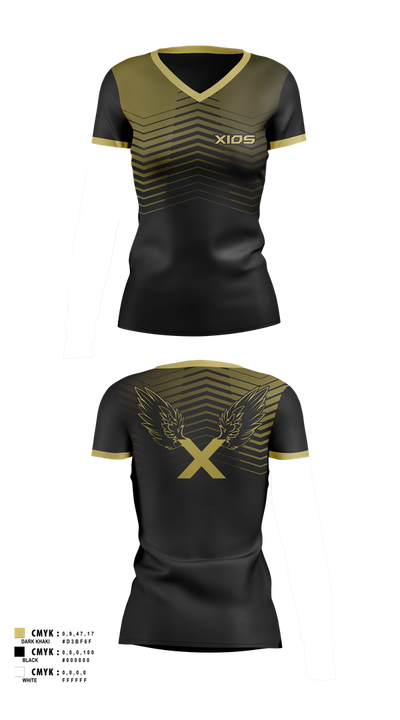 XIOS Strength & Conditioning 79697954 Women's Short Sleeve V-neck Shirt - 100