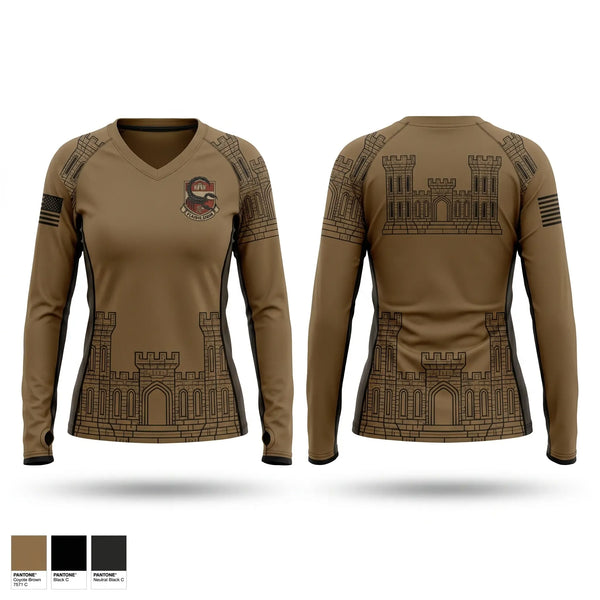 Womens Long Sleeve Vneck Shirt, 315, Army, Teamtime, Team time, sublimation, custom sports apparel, team uniforms, spirit wear, spiritwear, sports uniforms, custom shirts, team store, custom team store, fundraiser sports, apparel fundraiser