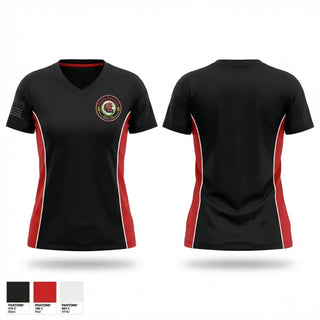 Womens Short Sleeve Vneck Shirt, Hawks Battalion, Army, Teamtime, Team time, sublimation, custom sports apparel, team uniforms, spirit wear, spiritwear, sports uniforms, custom shirts, team store, custom team store, fundraiser sports, apparel fundraiser