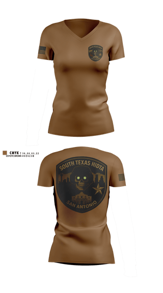 Womens Short Sleeve Vneck Shirt, South Texas HIDTA, Police, Teamtime, Team time, sublimation, custom sports apparel, team uniforms, spirit wear, spiritwear, sports uniforms, custom shirts, team store, custom team store, fundraiser sports, apparel fundraiser