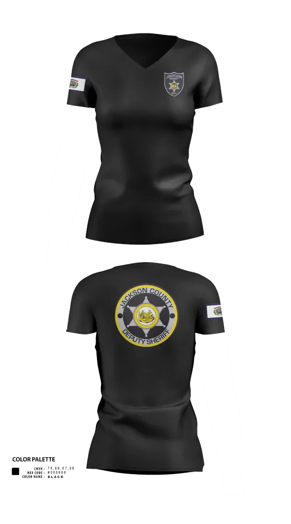 Womens Short Sleeve Vneck Shirt, Jackson County SD, Police, Teamtime, Team time, sublimation, custom sports apparel, team uniforms, spirit wear, spiritwear, sports uniforms, custom shirts, team store, custom team store, fundraiser sports, apparel fundraiser