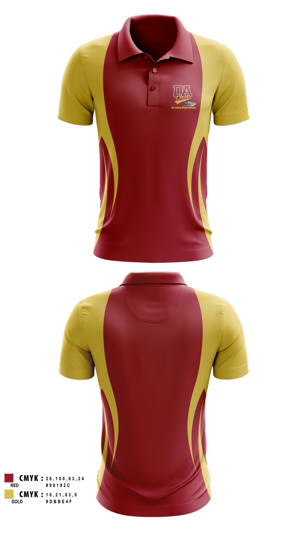 Short Sleeve Performance Polo, De Anza High School, Spirit Store, Teamtime, Team time, sublimation, custom sports apparel, team uniforms, spirit wear, spiritwear, sports uniforms, custom shirts, team store, custom team store, fundraiser sports, apparel fundraiser