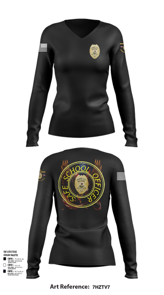 Womens Long Sleeve Vneck Shirt, School officer, , Teamtime, Team time, sublimation, custom sports apparel, team uniforms, spirit wear, spiritwear, sports uniforms, custom shirts, team store, custom team store, fundraiser sports, apparel fundraiser