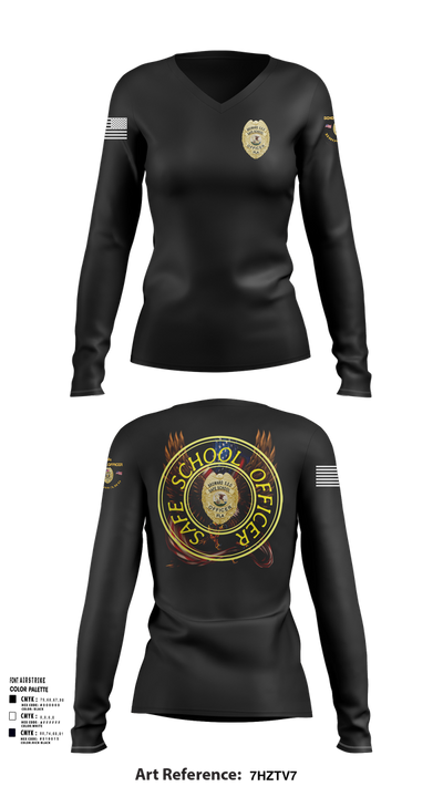 School officer 37316747 Women's Long Sleeve V-neck Shirt - 101