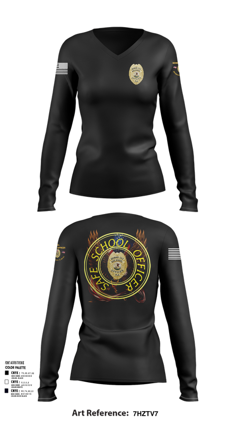 Womens Long Sleeve Vneck Shirt, School officer, , Teamtime, Team time, sublimation, custom sports apparel, team uniforms, spirit wear, spiritwear, sports uniforms, custom shirts, team store, custom team store, fundraiser sports, apparel fundraiser