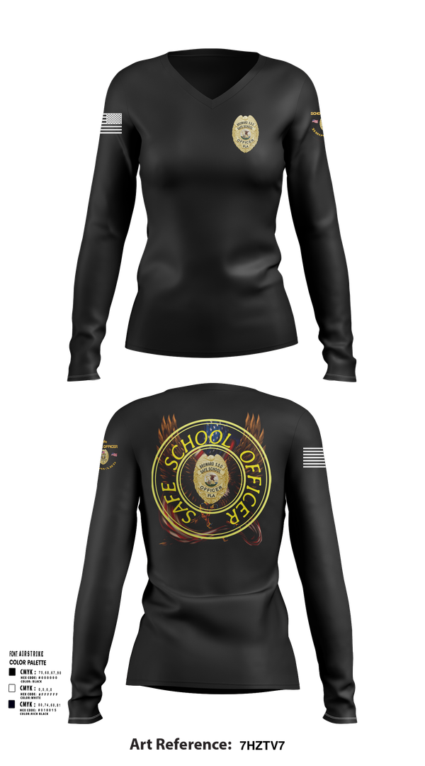 Womens Long Sleeve Vneck Shirt, School officer, , Teamtime, Team time, sublimation, custom sports apparel, team uniforms, spirit wear, spiritwear, sports uniforms, custom shirts, team store, custom team store, fundraiser sports, apparel fundraiser