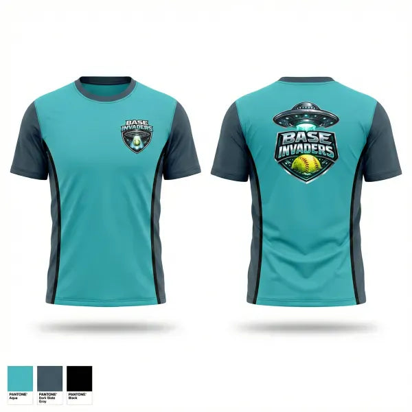 Short Sleeve Performance Shirt, Base Invaders, Softball, Teamtime, Team time, sublimation, custom sports apparel, team uniforms, spirit wear, spiritwear, sports uniforms, custom shirts, team store, custom team store, fundraiser sports, apparel fundraiser