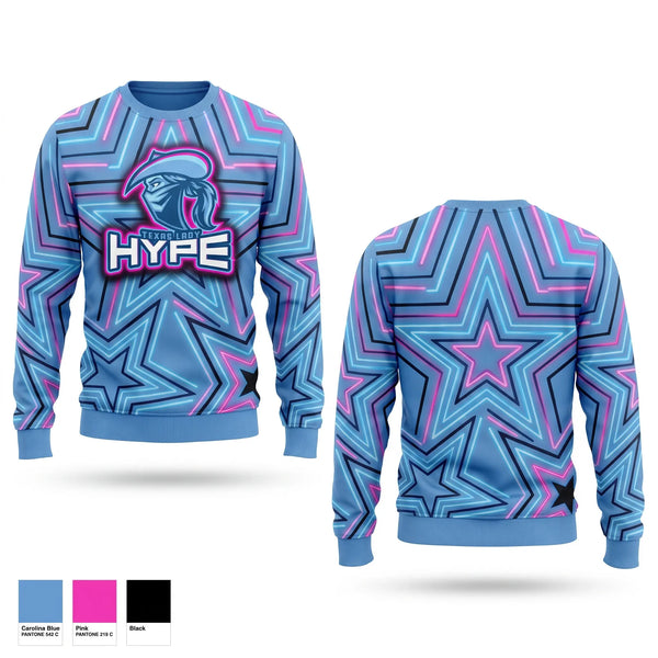 Crew Neck Sweatshirt, Texas Hype, Softball, Teamtime, Team time, sublimation, custom sports apparel, team uniforms, spirit wear, spiritwear, sports uniforms, custom shirts, team store, custom team store, fundraiser sports, apparel fundraiser