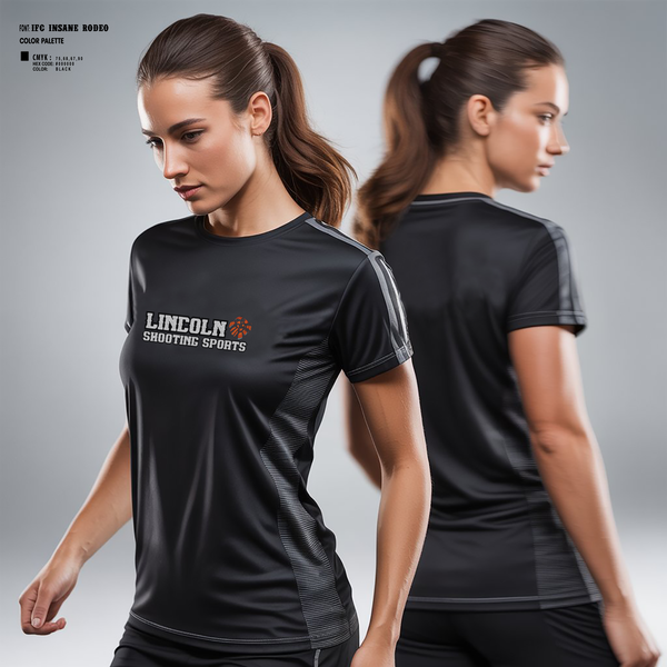 Womens Short Sleeve Vneck Shirt, Lincoln Shooting Sports, , Teamtime, Team time, sublimation, custom sports apparel, team uniforms, spirit wear, spiritwear, sports uniforms, custom shirts, team store, custom team store, fundraiser sports, apparel fundraiser