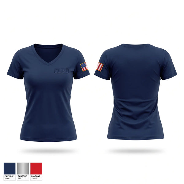 Womens Short Sleeve Vneck Shirt, CLPD, Police, Teamtime, Team time, sublimation, custom sports apparel, team uniforms, spirit wear, spiritwear, sports uniforms, custom shirts, team store, custom team store, fundraiser sports, apparel fundraiser