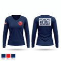 Engine 10/Ladder 11/Battalion 1 Women's Long Sleeve V-neck Shirt - 1