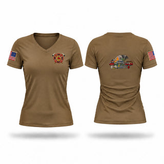 Womens Short Sleeve Vneck Shirt, CDCR FIRE DEPT, Fire Department, Teamtime, Team time, sublimation, custom sports apparel, team uniforms, spirit wear, spiritwear, sports uniforms, custom shirts, team store, custom team store, fundraiser sports, apparel fundraiser