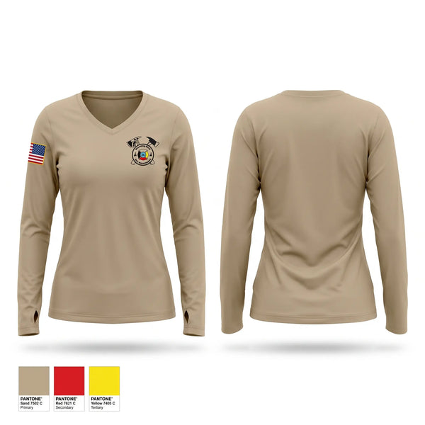 Womens Long Sleeve Vneck Shirt, STANDING ROCK FIRE DEPARTMENT, Fire Department, Teamtime, Team time, sublimation, custom sports apparel, team uniforms, spirit wear, spiritwear, sports uniforms, custom shirts, team store, custom team store, fundraiser sports, apparel fundraiser