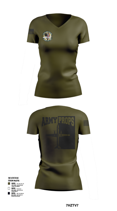 DET 2 CO A 2-245th AVN 46226536 Women's Short Sleeve V-neck Shirt - 2
