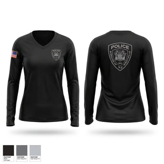 Womens Long Sleeve Vneck Shirt, Westville PD, Police, Teamtime, Team time, sublimation, custom sports apparel, team uniforms, spirit wear, spiritwear, sports uniforms, custom shirts, team store, custom team store, fundraiser sports, apparel fundraiser