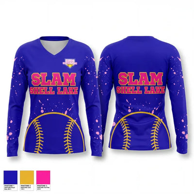 Slam 50300787 Women's Long Sleeve V-neck Shirt - 1