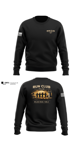 Crew Neck Sweatshirt, RUN CLUB (PSAB), Air Force, Teamtime, Team time, sublimation, custom sports apparel, team uniforms, spirit wear, spiritwear, sports uniforms, custom shirts, team store, custom team store, fundraiser sports, apparel fundraiser