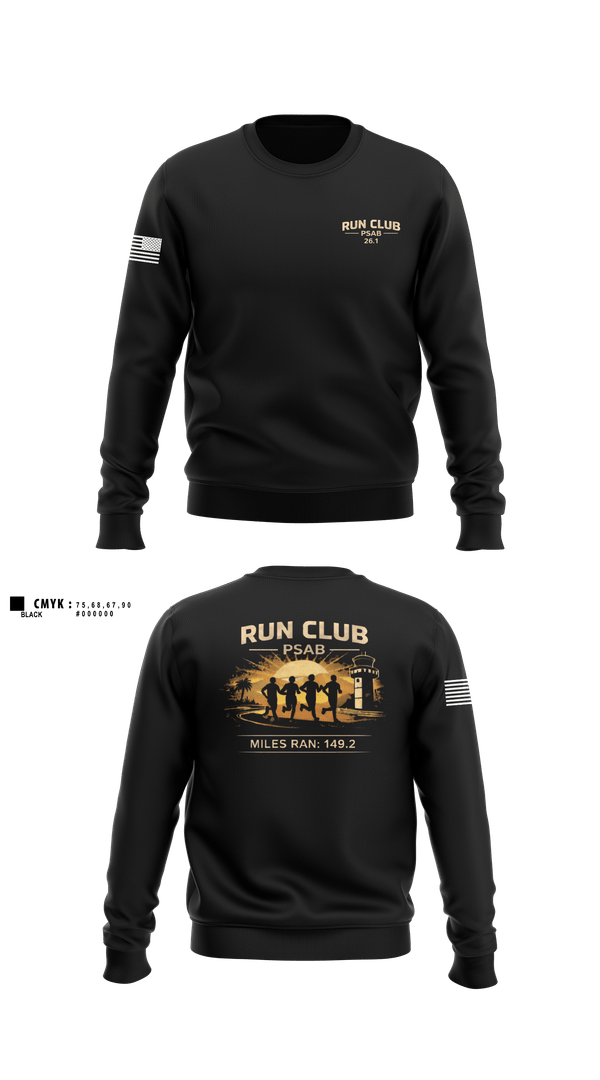 Crew Neck Sweatshirt, RUN CLUB (PSAB), Air Force, Teamtime, Team time, sublimation, custom sports apparel, team uniforms, spirit wear, spiritwear, sports uniforms, custom shirts, team store, custom team store, fundraiser sports, apparel fundraiser