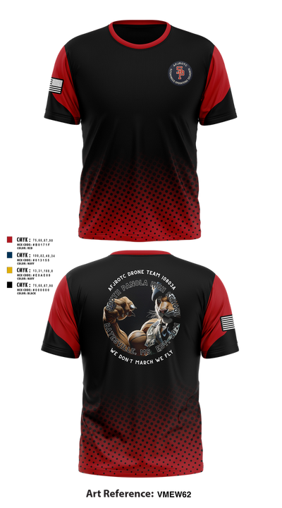 AFJROTC MS-081 DRONE TEAM 88778530 Short Sleeve Performance Shirt - 228