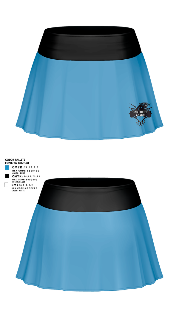 Skort, Cramerton Panthers Football and Cheer, , Teamtime, Team time, sublimation, custom sports apparel, team uniforms, spirit wear, spiritwear, sports uniforms, custom shirts, team store, custom team store, fundraiser sports, apparel fundraiser