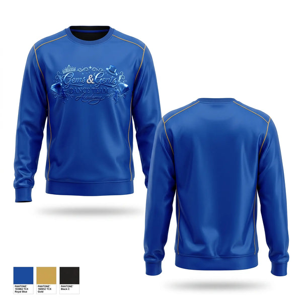 Crew Neck Sweatshirt, Gems and gents, Cheer, Teamtime, Team time, sublimation, custom sports apparel, team uniforms, spirit wear, spiritwear, sports uniforms, custom shirts, team store, custom team store, fundraiser sports, apparel fundraiser