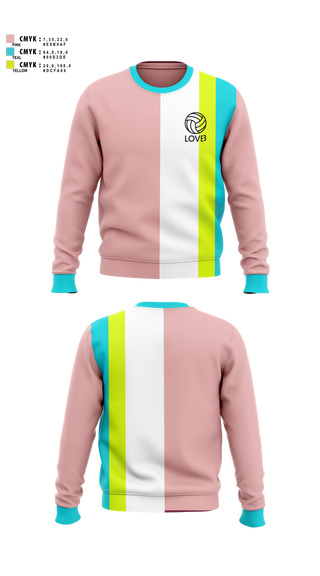 Crew Neck Sweatshirt, LOVB, Women's Volleyball, Teamtime, Team time, sublimation, custom sports apparel, team uniforms, spirit wear, spiritwear, sports uniforms, custom shirts, team store, custom team store, fundraiser sports, apparel fundraiser