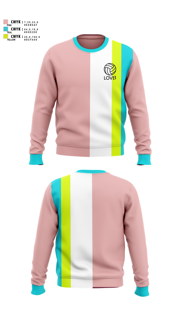 Crew Neck Sweatshirt, LOVB, Women's Volleyball, Teamtime, Team time, sublimation, custom sports apparel, team uniforms, spirit wear, spiritwear, sports uniforms, custom shirts, team store, custom team store, fundraiser sports, apparel fundraiser