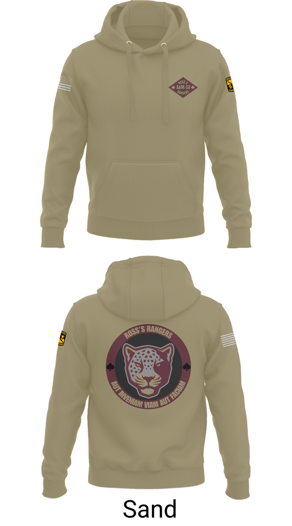 Hoodie, Ross Rangers, Army, Teamtime, Team time, sublimation, custom sports apparel, team uniforms, spirit wear, spiritwear, sports uniforms, custom shirts, team store, custom team store, fundraiser sports, apparel fundraiser