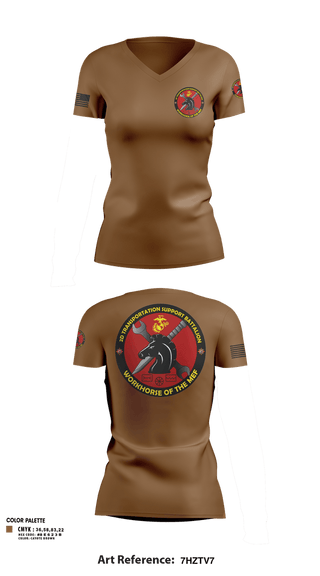 Womens Short Sleeve Vneck Shirt, 2d Transportation Support Battalion, Marines, Teamtime, Team time, sublimation, custom sports apparel, team uniforms, spirit wear, spiritwear, sports uniforms, custom shirts, team store, custom team store, fundraiser sports, apparel fundraiser