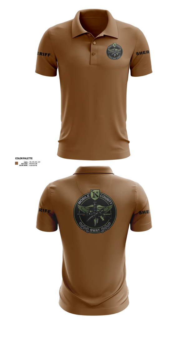 Short Sleeve Performance Polo, MOBILE COUNTY SWAT, Police, Teamtime, Team time, sublimation, custom sports apparel, team uniforms, spirit wear, spiritwear, sports uniforms, custom shirts, team store, custom team store, fundraiser sports, apparel fundraiser