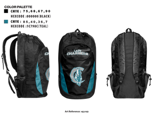 Gear Bag, Lady Chargers, Women's Basketball, Teamtime, Team time, sublimation, custom sports apparel, team uniforms, spirit wear, spiritwear, sports uniforms, custom shirts, team store, custom team store, fundraiser sports, apparel fundraiser