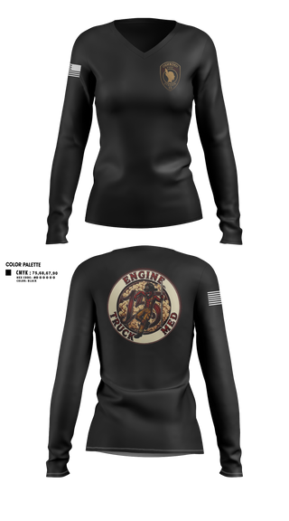 Womens Long Sleeve Vneck Shirt, Full House, Fire Department, Teamtime, Team time, sublimation, custom sports apparel, team uniforms, spirit wear, spiritwear, sports uniforms, custom shirts, team store, custom team store, fundraiser sports, apparel fundraiser