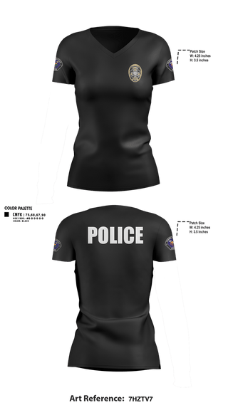 Womens Short Sleeve Vneck Shirt, Farmersville Police, Police, Teamtime, Team time, sublimation, custom sports apparel, team uniforms, spirit wear, spiritwear, sports uniforms, custom shirts, team store, custom team store, fundraiser sports, apparel fundraiser