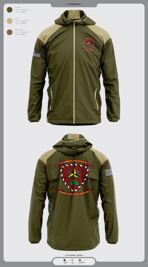 Windbreaker, 3d Combat Engineer Battalion, , Teamtime, Team time, sublimation, custom sports apparel, team uniforms, spirit wear, spiritwear, sports uniforms, custom shirts, team store, custom team store, fundraiser sports, apparel fundraiser